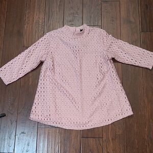 New Directions Dusty Rose/Mauve Knit High Neck Blouse size Medium